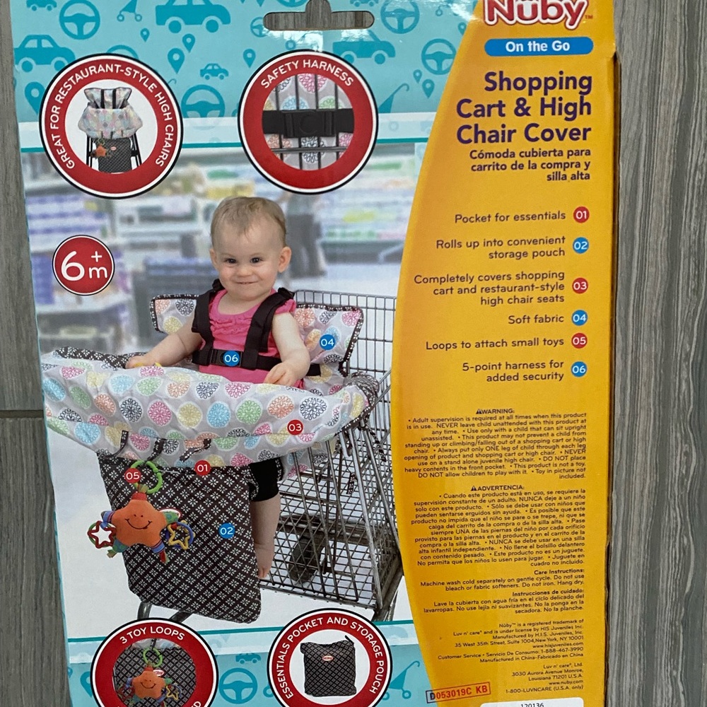Shopping cart & high chair cover.